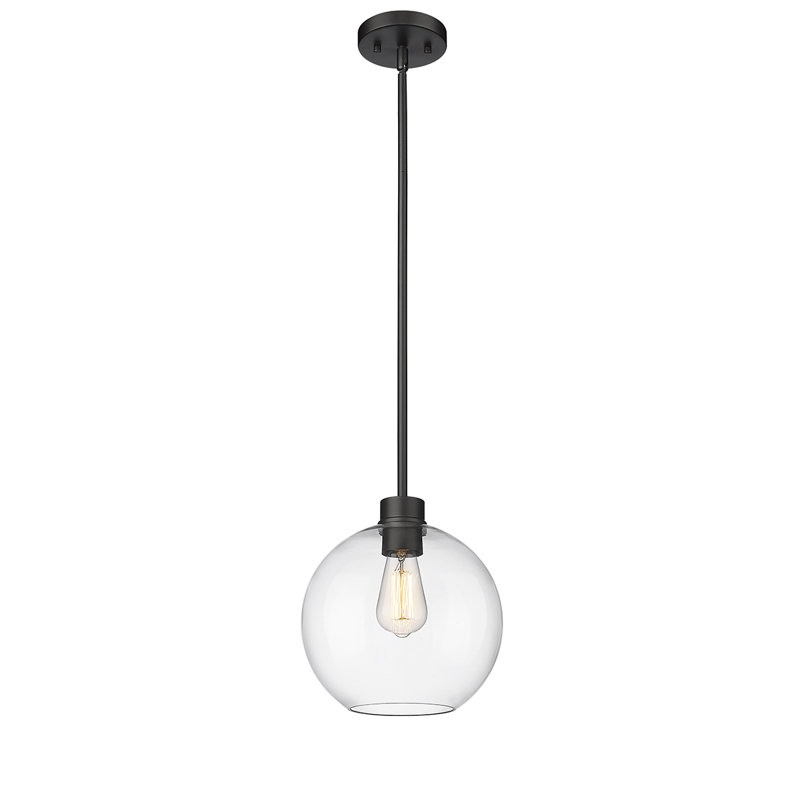 Lanterne suspendue d'extérieur 1 lumière H 49,16 po, Noir thermolaqué