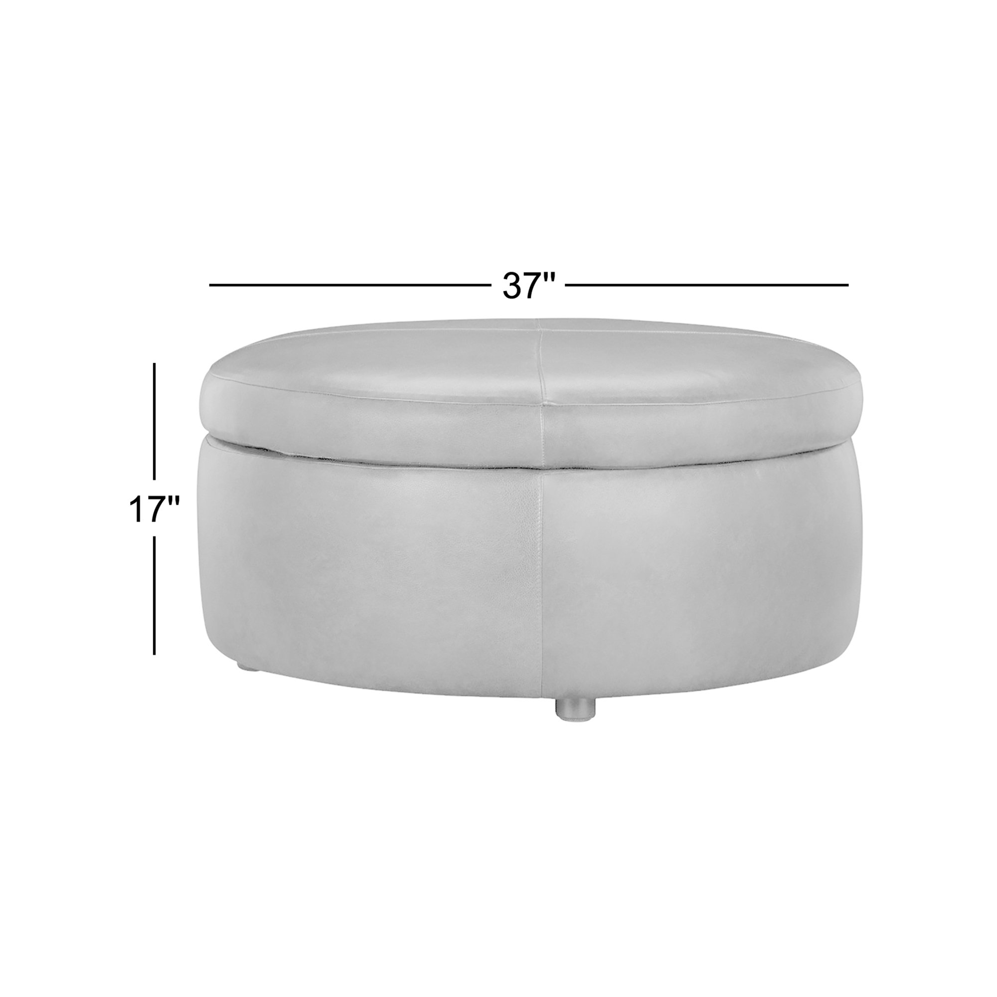 Murano Genuine Leather Storage Ottoman, Steamboat Caramel Genuine Leather
