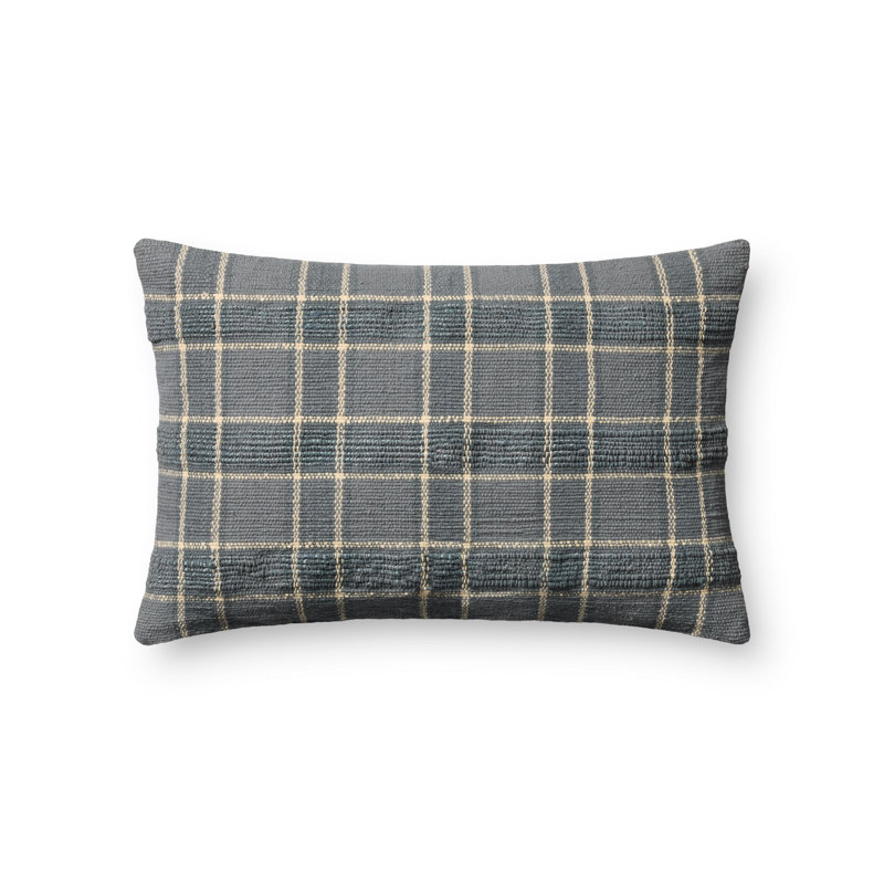 Coussin décoratif Amber Lewis x Loloi, Bleu, Rectangle H 13 po x l 21 po, Mélange de duvet