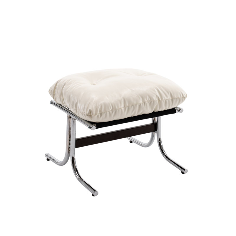 Bauhaus-Inspired Leather Footstool, White