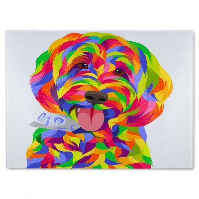 Animal Dog Illustration Pop Art Designer Glass Chopping Board