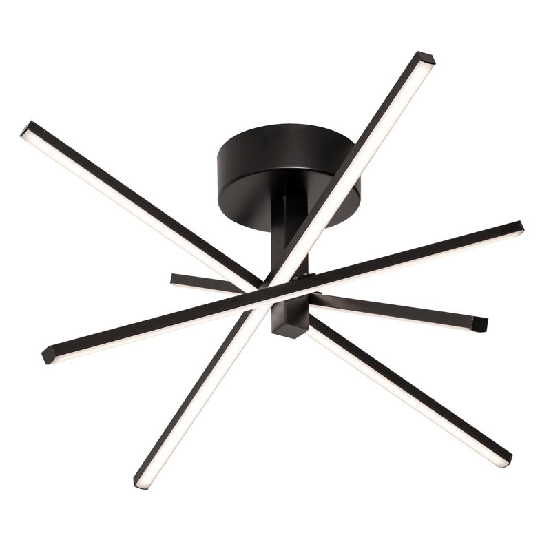 Plafonnier semi-encastré à DEL 20 po 4 lumières Iuturna, Noir