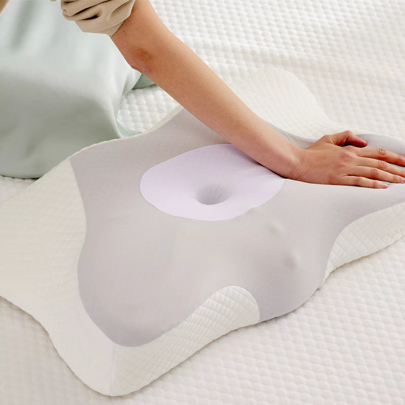 Midlothian Neck Pillow, Contour Memory Foampillow Shoulder Support Pain Relief for Side Back Stomach Sleepers, Gray