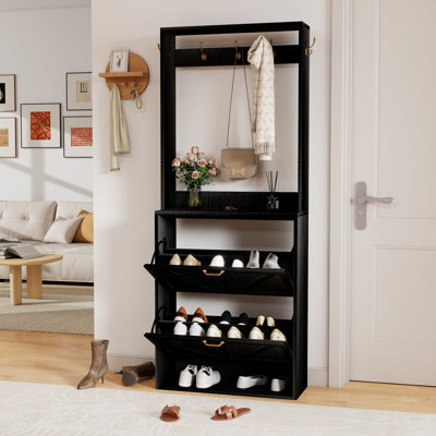 Shoe Storage Cabinet With Hooks