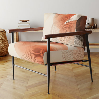 Fauteuil d'appoint abstrait - Fauteuil boho en terre cuite Pulse I