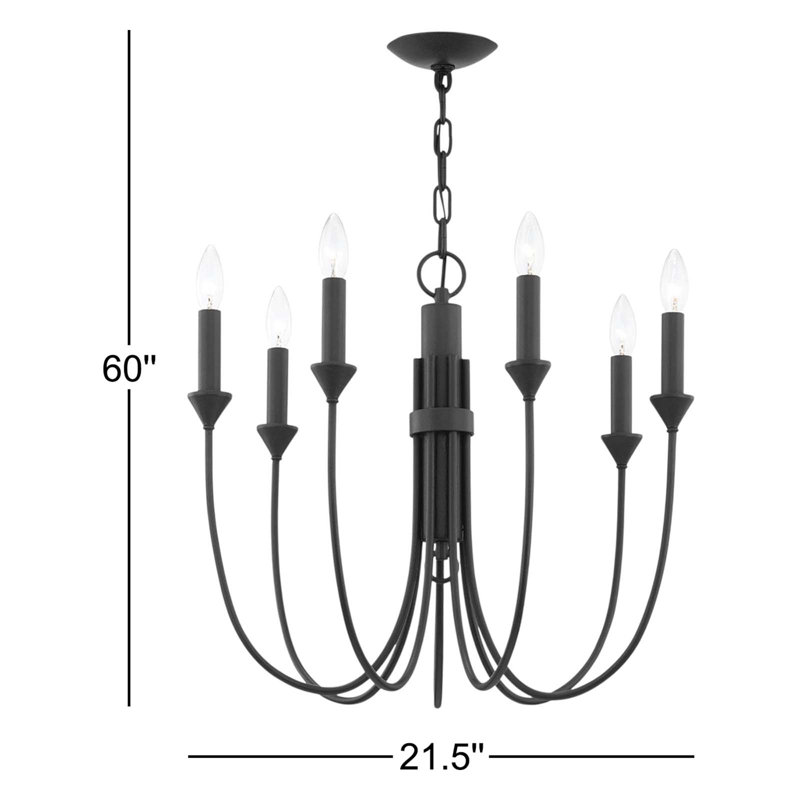 Cate 7 - Light Chandelier, Forged Iron