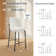 Modern Counter Height Bar Stools Set of 2, 28 Inch Sherpa Boucle Upholstered Bar Stools with Back, 18" Seat Wide Island Stools with Black Metal Frame for Kitchen Counter/Breakfast Bar