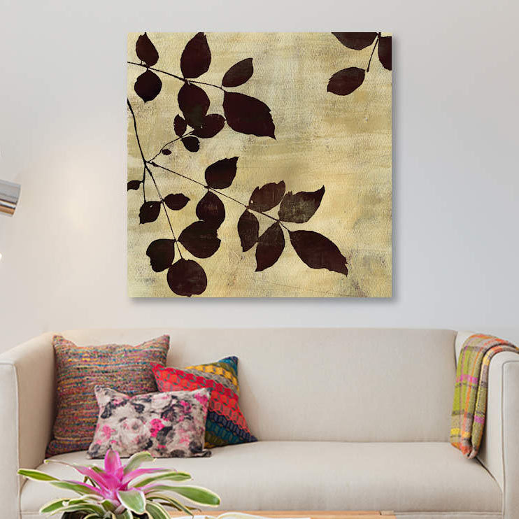 «Leaf Study», impression sur toile, H 12 po x l 12 po x P 0,75 po, Pas de tapis, Toile tendue