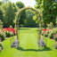 Treillis d'arche de jardin en métal durable pour plantes grimpantes et décorations de mariage en plein air, noir