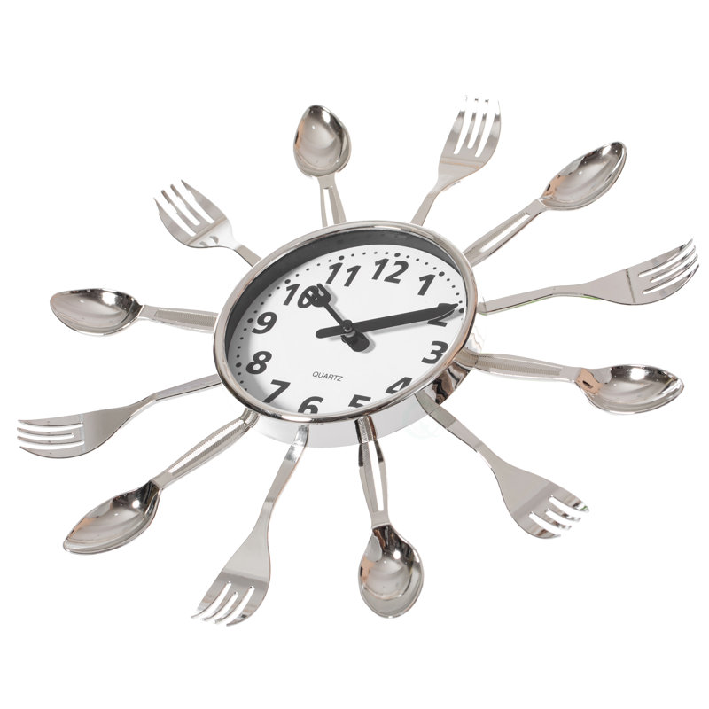 Eumeka Wall Clock, Silver