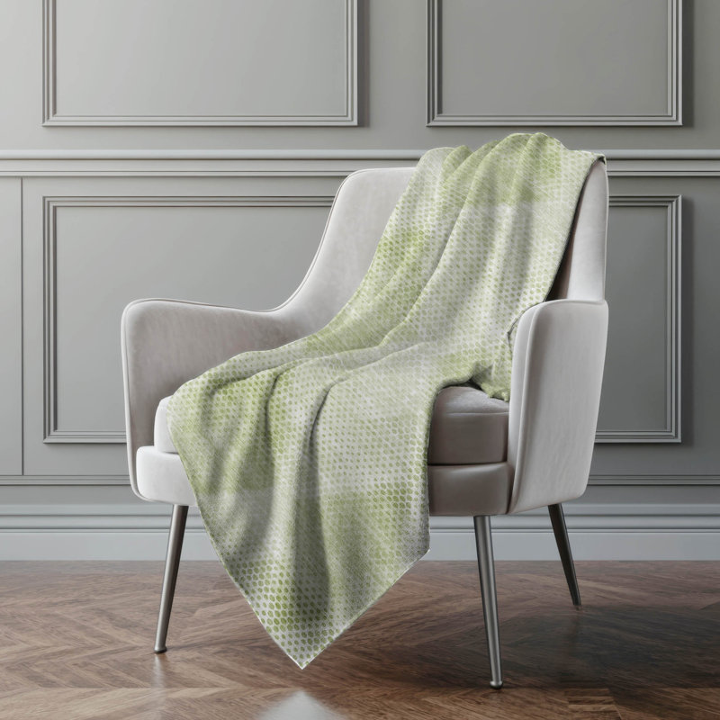 Jeté en sherpa floral Addison, Menthe géométrique