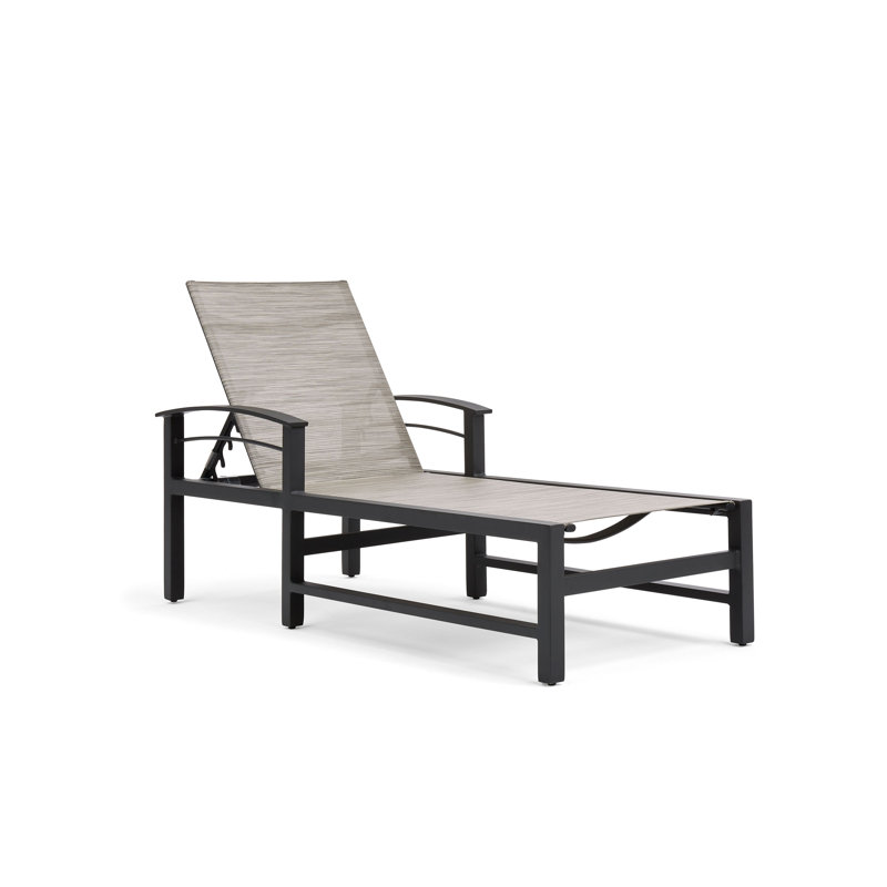 Outdoor Chaise Lounge, Gray Rush