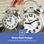 Analog Chrome Quartz Alarm Tabletop Clock-96122164