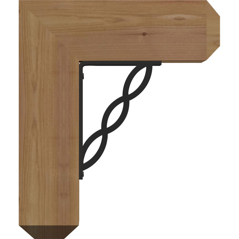 Loera 4" Triple Brace Craftsman Ironcrest Bracket, 23"H x 20"D, 3 1/2"W x 4"T Western Red Cedar (Smooth)