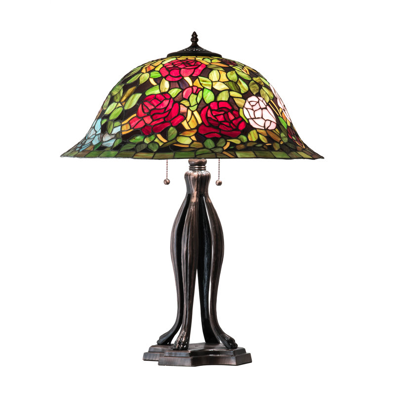 Meyda Tiffany & Stained Glass Table Lamp, 30" H x 24" W x 24" D