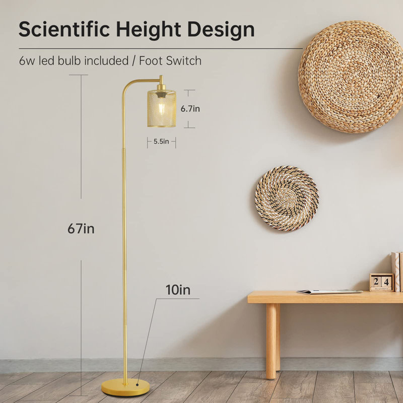 Industrial Floor Lamp, Gold