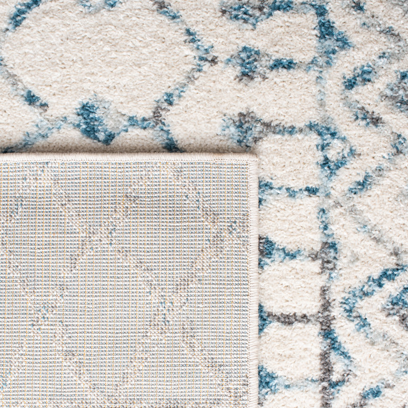 Tapis ivoire / turquoise Delarosa, Rectangle 10 pi x 13 pi