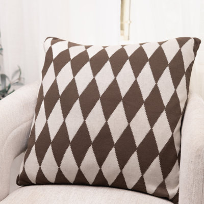 Naty Buttons Cotton Reversible Throw Pillow