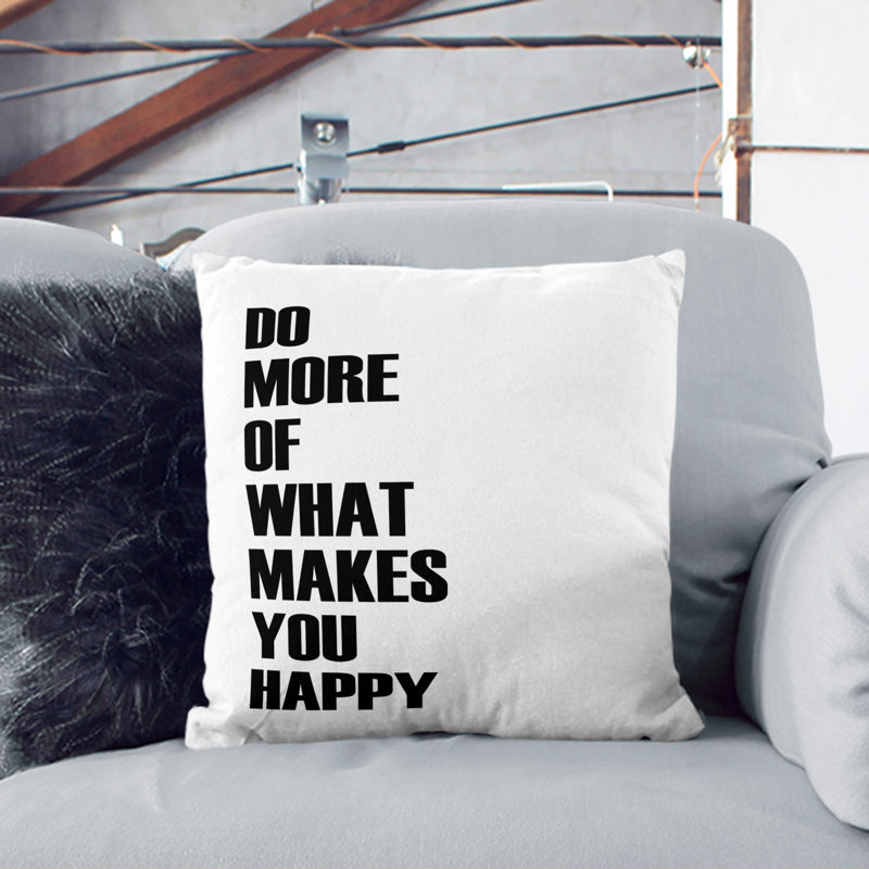 Do More Typography Square Throw Cushion, 40cm H x 40cm W x 15cm D