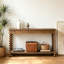 Table de console en bois massif et composite brun-430187402