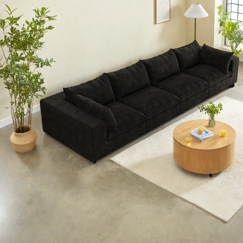 Canapé spacieux en nuage, confort en tissu, design moderne pour le salon