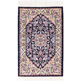 Fine Hand knotted Persian silk & wool Nain 2'X 3'2"