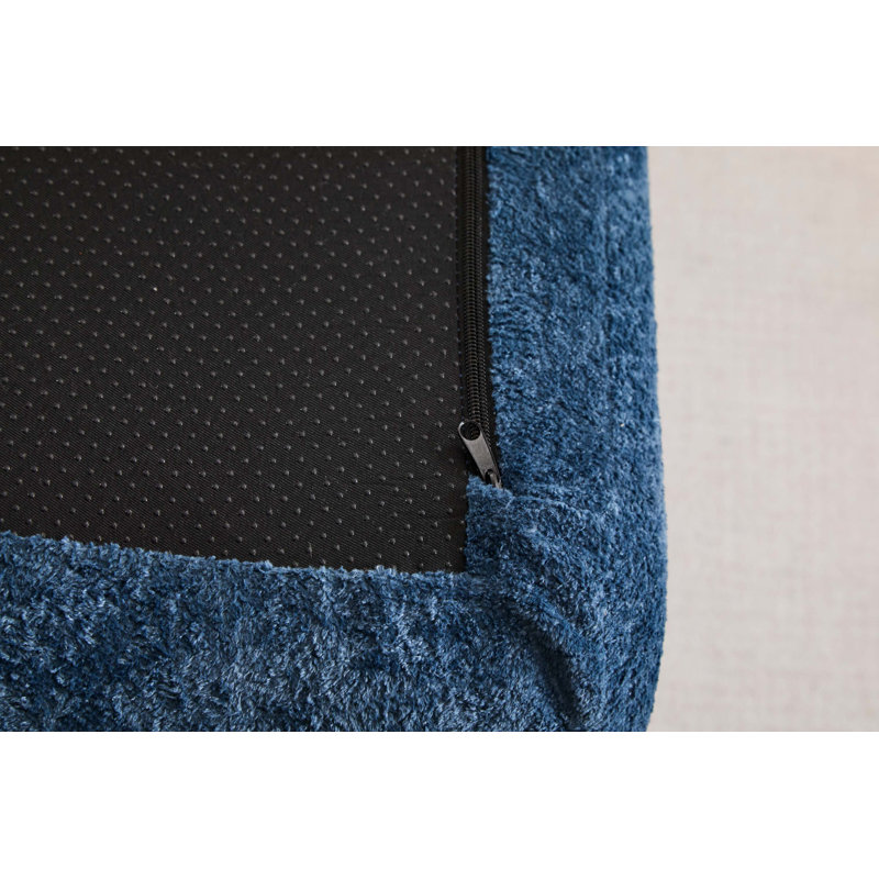 Canapé modulaire à onde de compression avec rembourrage en éponge et confort en velours, Blue Velvet