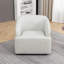 Fauteuil demi-tonneau pivotant en cuir véritable-791620149