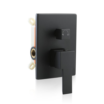 SKOWLL Robinet inverseur de douche à 2 voies en nickel brossé avec robinet de commande de robinet de douche à fixation murale à poignée simple à double fonction
