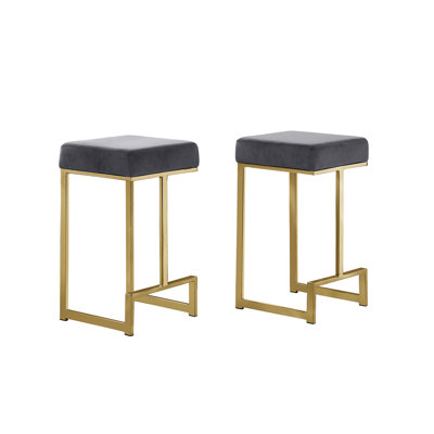 John-Henry Upholstered Counter Stool with Metal Frame