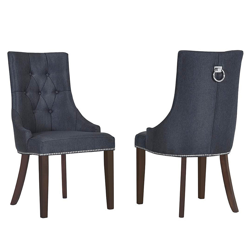 Chaise parsons capitonnée Markale, Gris foncé