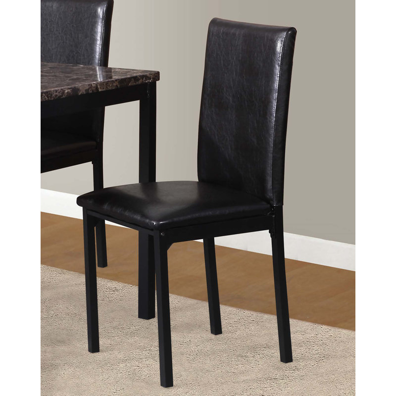 Chaises de salle à manger en similicuir, Noir