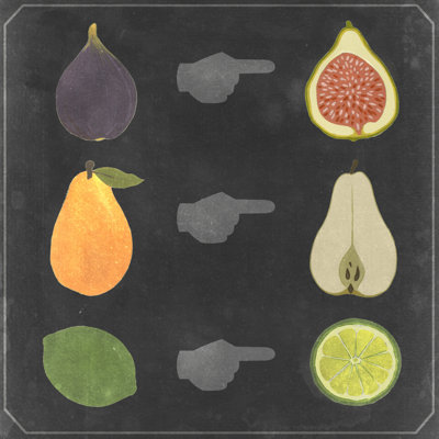 Blackboard Fruit I by Vision Studio - Wrapped Canvas Painting
