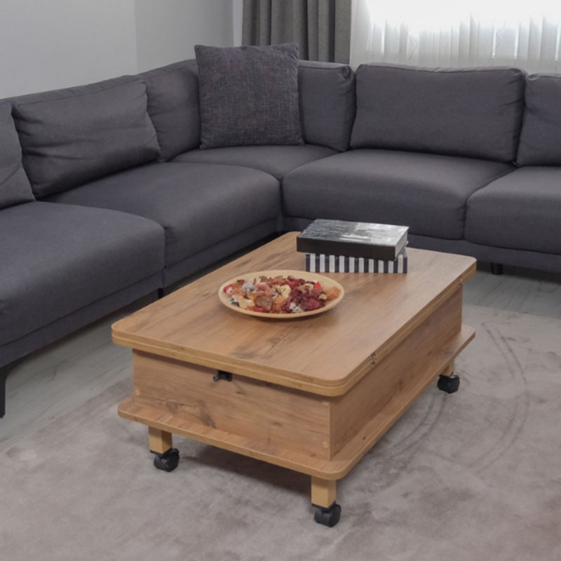 Table basse, Plateau brun clair / base brun clair