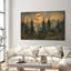 «Enchanted Forest Nightscape with Moon Nature», très grande reproduction d'art encadrée (assemblage requis)-105076225