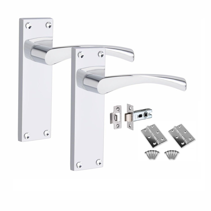 5 Sets Victorian Scroll Astrid Door Handles with 1 Pair of 3" Ball Bearing Hinges & Latches Pack - 150mm x 40mm Backplate