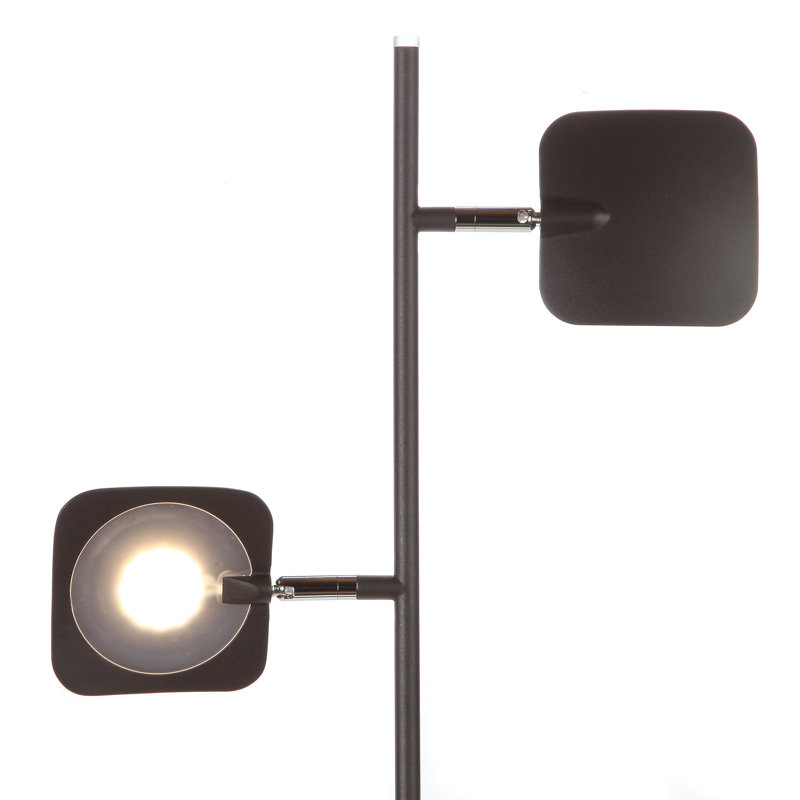 Bronze Touch-Sensitive 60" LED Floor Lamp with 3 Adjustable Heads