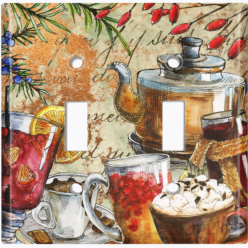 Patterned 2 - Gang Toggle Light Switch Standard Wall Plate