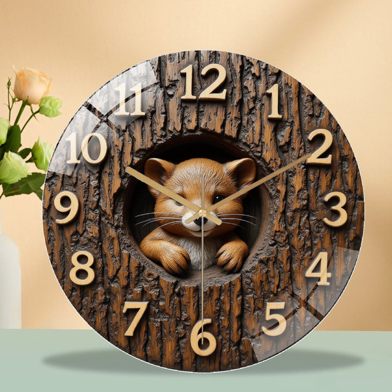 Horloge murale en bois 12 po