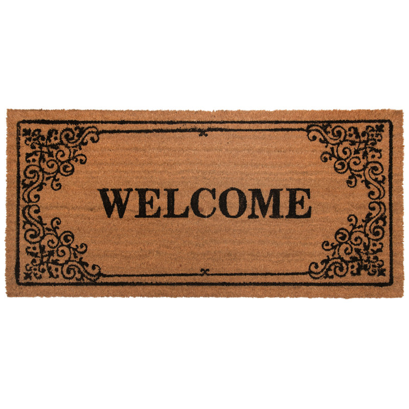 Volute fremont "welcome" de patio 47 po x 22 po tapis de porte extérieur antidérapant