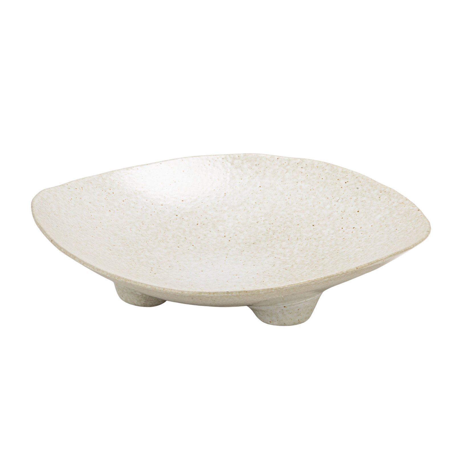 Speckled Stoneware Footed Platter
