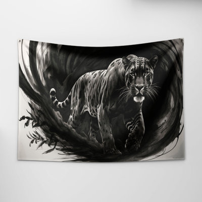 Tapisserie murale «Big Cats» Jaguar noir