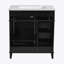 Meuble-lavabo de 30 pouces avec lavabo en céramique, tablette réglable, porte à fermeture en douceur et trois tiroirs à fermeture en douceur