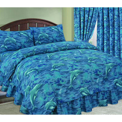 DOLPHINS Worth Blue 132 TC Duvet Cover Set