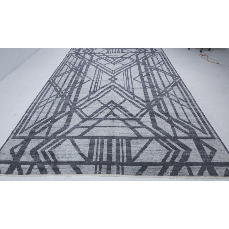 Hand Knotted Geometric Area Rug