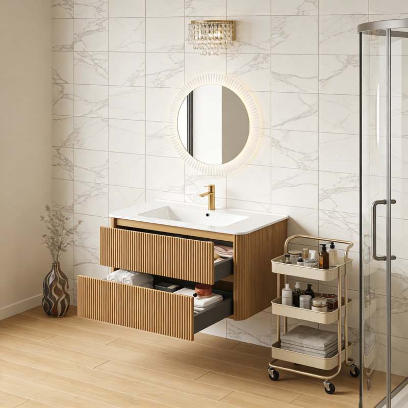 Meuble-lavabo mural avec lavabo