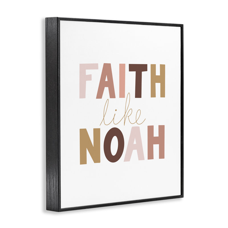 Faith Like Noah Girl's Framed Giclee Art by Tara Moss, Midnight Black Framed Giclee, 14" H x 11" W