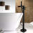 Matte Black Bathtub Faucet With Hand Shower - Construction, Rust & Corrosion Resistance, Lever Handle, 6 Gpm Flow Rate, Resistance