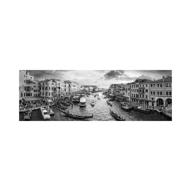 Panoramic View Of The Grand Canal At Sunset, Venice, Italy by Jan Becke - Wrapped Canvas Panoramic Gallery-Wrapped Canvas Giclée