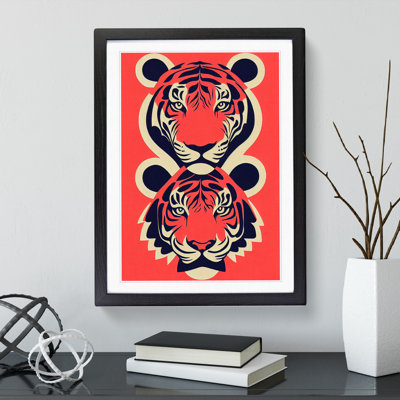Two Tiger Heads - Wall Art